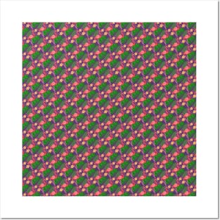 Flamingo Leaves Pattern Posters and Art